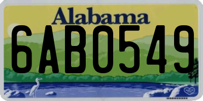 AL license plate 6AB0549
