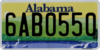 AL license plate 6AB0550