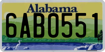 AL license plate 6AB0551