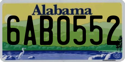AL license plate 6AB0552