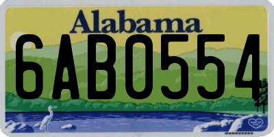 AL license plate 6AB0554