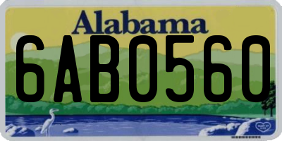 AL license plate 6AB0560