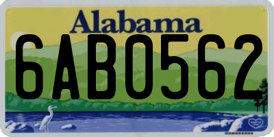 AL license plate 6AB0562