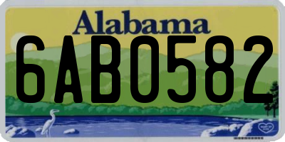 AL license plate 6AB0582
