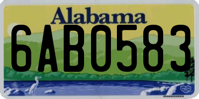 AL license plate 6AB0583