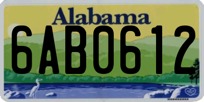 AL license plate 6AB0612