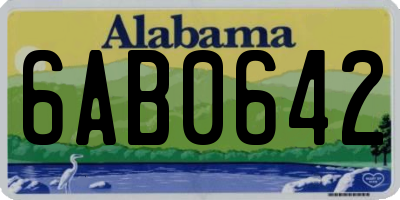 AL license plate 6AB0642