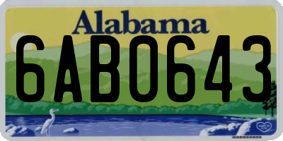 AL license plate 6AB0643
