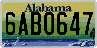 AL license plate 6AB0647