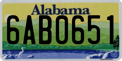 AL license plate 6AB0651