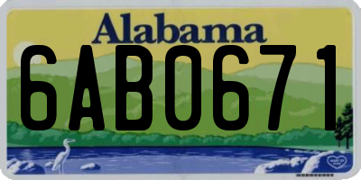 AL license plate 6AB0671