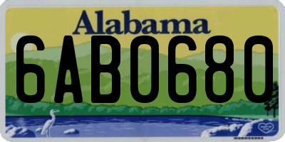 AL license plate 6AB0680