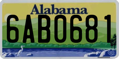 AL license plate 6AB0681
