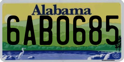 AL license plate 6AB0685