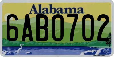 AL license plate 6AB0702