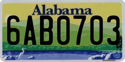 AL license plate 6AB0703