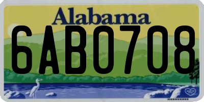 AL license plate 6AB0708