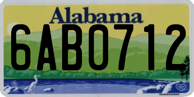 AL license plate 6AB0712