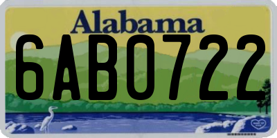 AL license plate 6AB0722