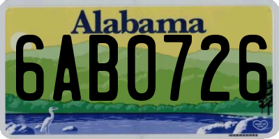 AL license plate 6AB0726
