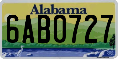AL license plate 6AB0727
