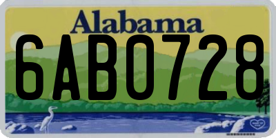 AL license plate 6AB0728