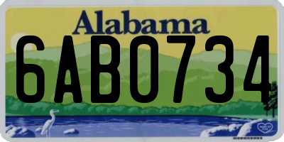 AL license plate 6AB0734