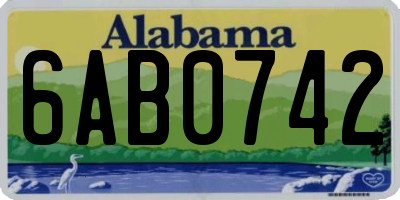 AL license plate 6AB0742