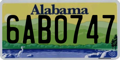 AL license plate 6AB0747