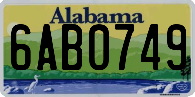 AL license plate 6AB0749