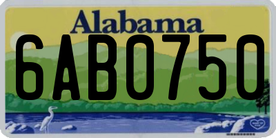 AL license plate 6AB0750
