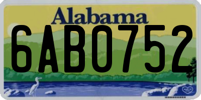 AL license plate 6AB0752