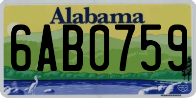 AL license plate 6AB0759