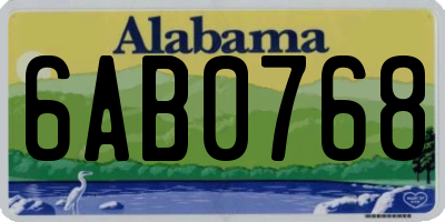 AL license plate 6AB0768