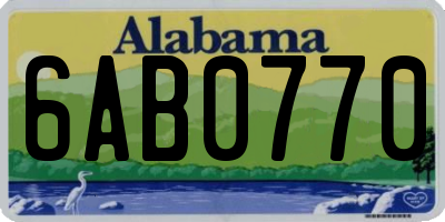 AL license plate 6AB0770