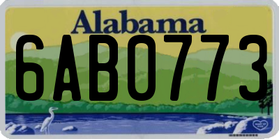 AL license plate 6AB0773