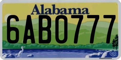 AL license plate 6AB0777