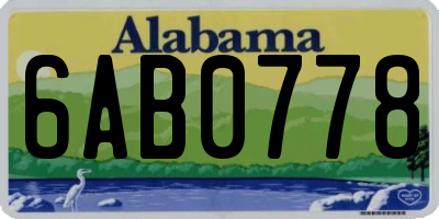 AL license plate 6AB0778
