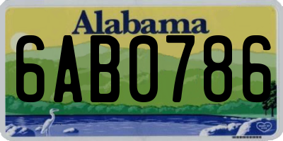 AL license plate 6AB0786