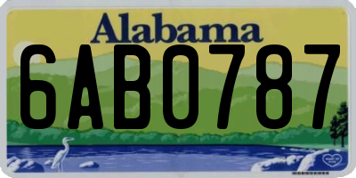 AL license plate 6AB0787