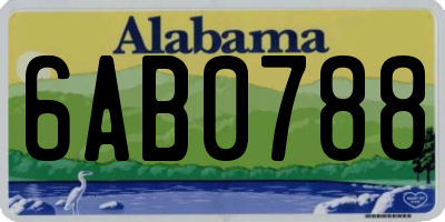 AL license plate 6AB0788