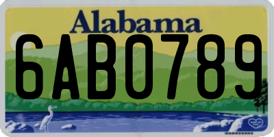 AL license plate 6AB0789