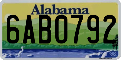 AL license plate 6AB0792