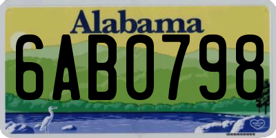 AL license plate 6AB0798