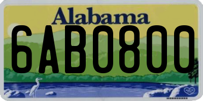 AL license plate 6AB0800