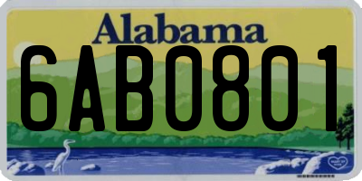AL license plate 6AB0801