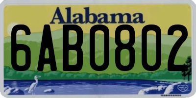 AL license plate 6AB0802