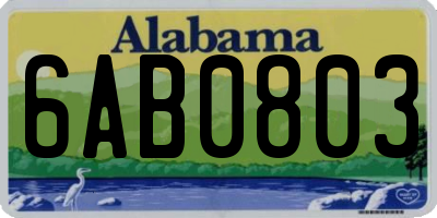 AL license plate 6AB0803