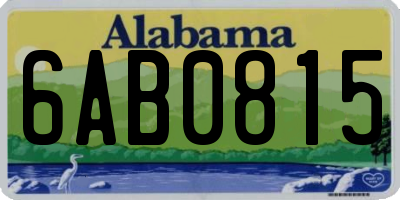 AL license plate 6AB0815