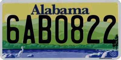 AL license plate 6AB0822